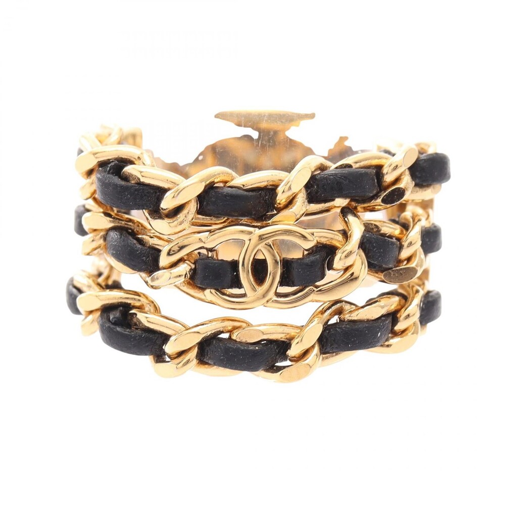 Chanel Coco Mark Chain Ring Gold Plated #350141C70B